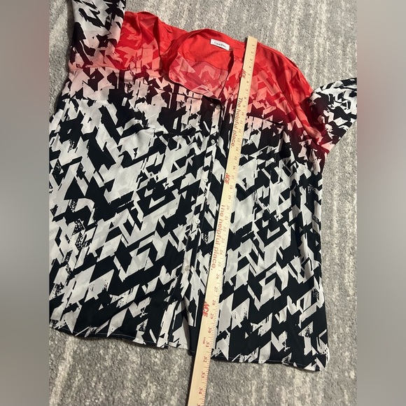 Calvin Klein Blouse Top Sz 2X Lightweight Shimmer Fabric Pop Of Color Career - Picture 5 of 6